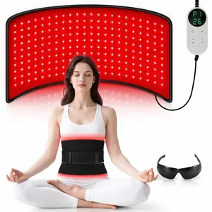 Infrared Light Therapy Pad for Joint and Muscle Pain Relief - Large 24x12in Wearable Wrap with 660nm & 850nm Wavelengths, Timer Control, and Elastic Strap for Adults